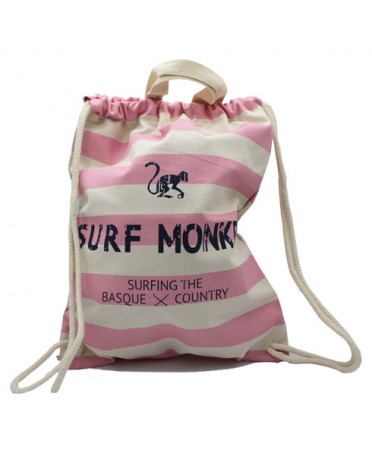 Surf Monkey 12L Marine Sack Rucksack â€“ Pinker Rucksack aus gekÃ¤mmter Baumwolle â€“ StrapazierfÃ¤higer Stoff â€“ MaÃŸe 37 x 46 cm