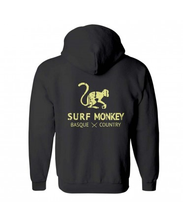 Surf Monkey Black Sweatshirt -/- Music Hoodie with Earphones and microphone - Basque country