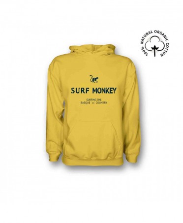 Ã–ko-Sweatshirt mit Kapuze, Hoodie herren, Bio-Baumwolle hoodie, Surf hoodie, Herren Pullover, Hoodie, Kapuzenpullover gelb