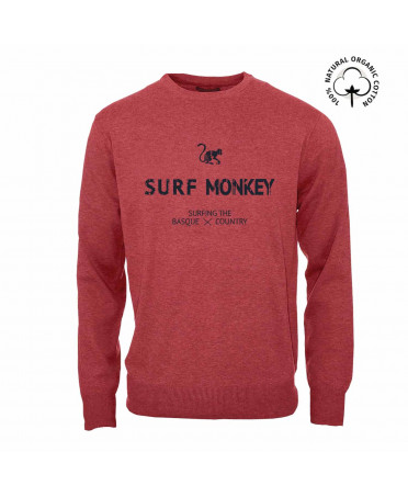 Klassisches Sweatshirt, surf Sweatshirt, Sweatshirt herren, Rundhalsausschnitt Sweatshirt, Bio-Baumwolle Sweatshirt rot