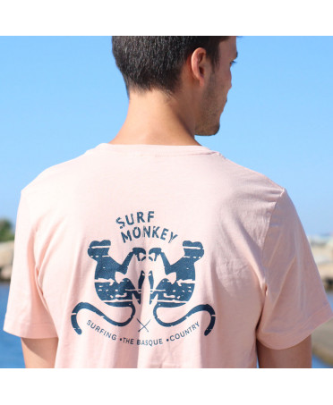 Kurzarm T-Shirt, Kurzarm-T-Shirt surf, surf T-Shirt, surf t-shirt herren, T-Shirt Baumwolle, t shirt herren, t-shirt Pfirsich