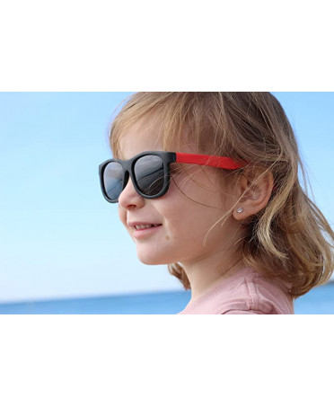 Gafas de sol kids, polarizadas, negro y rojo