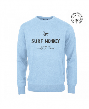 Klassisches Sweatshirt, surf Sweatshirt, Sweatshirt herren, Rundhalsausschnitt Sweatshirt, Bio-Baumwolle Sweatshirt Himmelblau