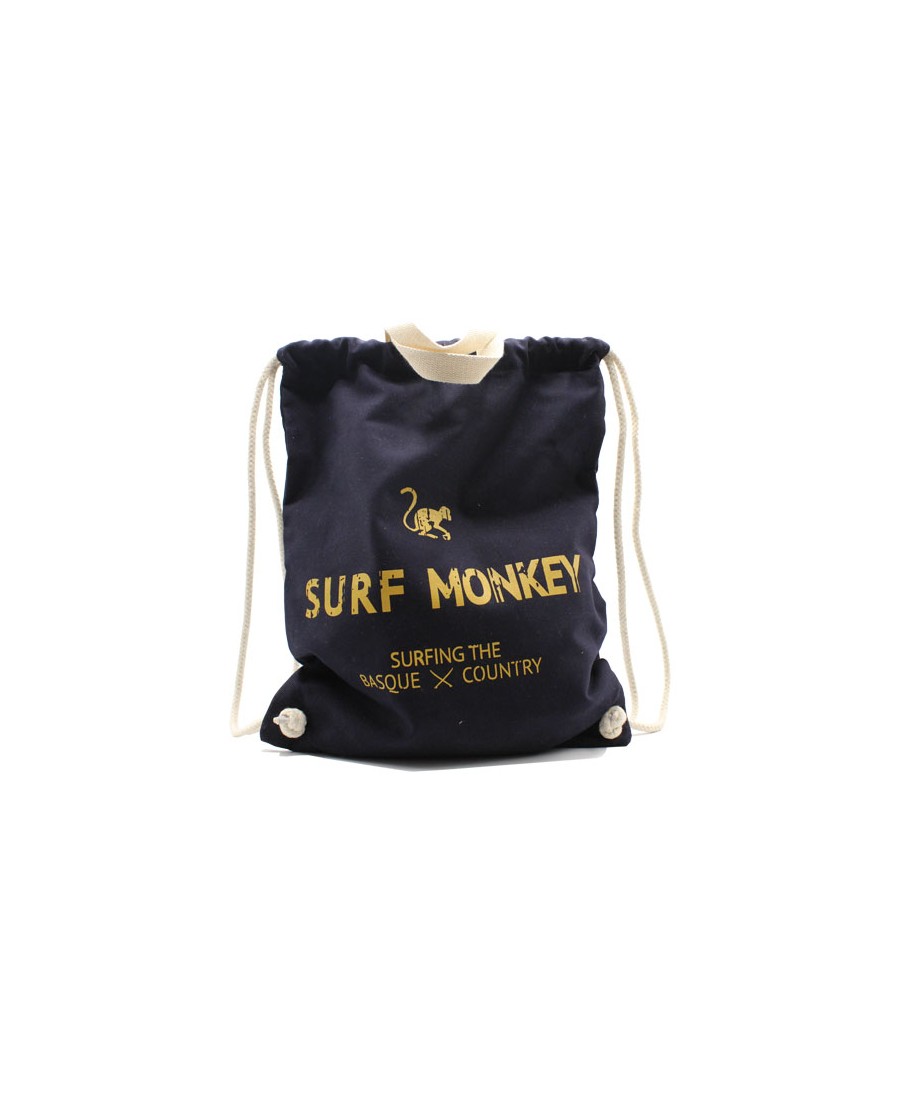Mochila Saco Marinera Surf Monkey 12L - Mochila AlgodÃ³n peinado azul marino - Tejido duradero - dimensiones 37 x 46 cm